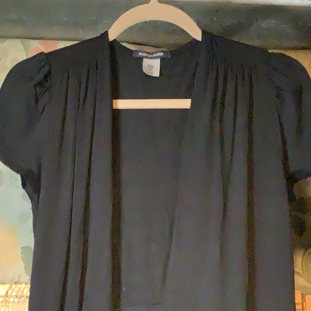 Wrap around short sleeved black dress from Boston Proper